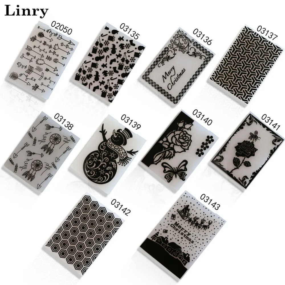 

10 Styles Plastic Embossing Folder For Scrapbooking Photo Album Gift Card Making Decor Embossing Template Craft Stencils EFZ04