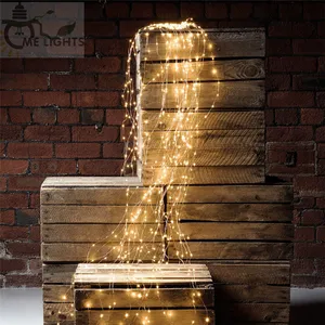 600 светодиодный s огни в виде лозы медная проволока ветка светодиодный Сказочный струнный свет подключаемый адаптер для кафе рождественское свадебное украшение для вечеринки - изображение