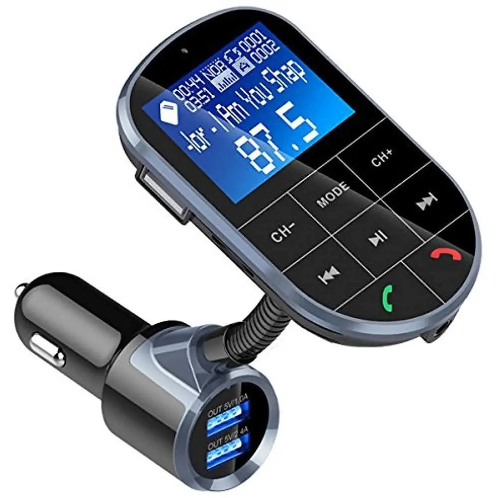 FM Car Chargers Transmitter, Bluetooth Wireless Radio Audio Adapter