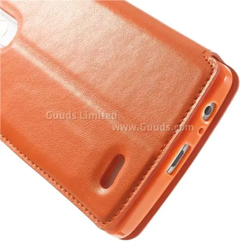 Roar Korea Noble Quick Circle Leather Flip Cover for LG G3 D850 D855 LS990 - Orange
