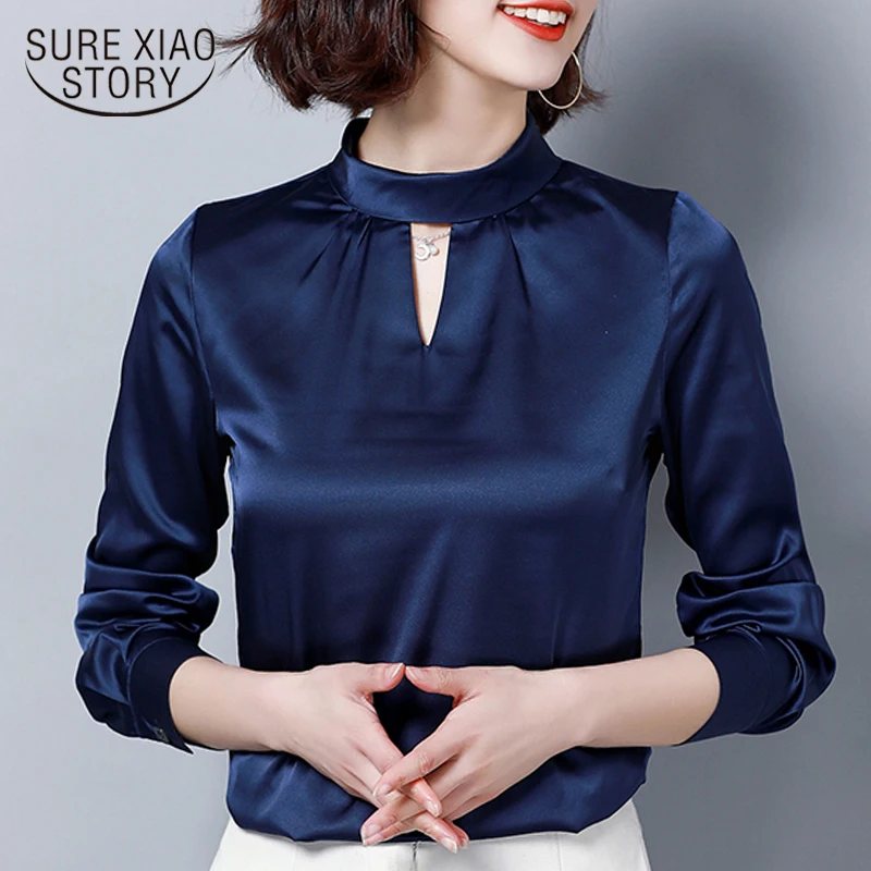 

fashion womens tops and blouses solid chiffon blouse shirt office blouse plus size women tops long sleeve women shirts 2168 50