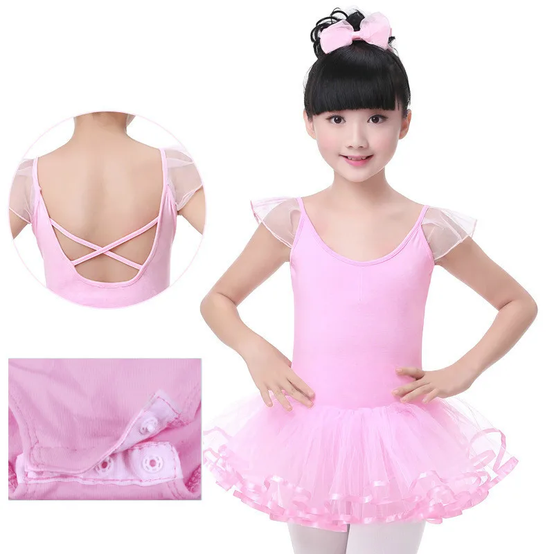 

ballerina gymnastics leotard for girls ballet dress kids competition cotton sleeveless dance children dresses tutu skirt costume