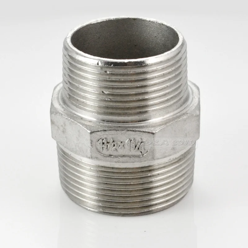 

High Quality1-1/2"x1-1/4" Hex Nipple Threaded Reducer Male x Male Pipe Fittings Stainless Steel SS304 New