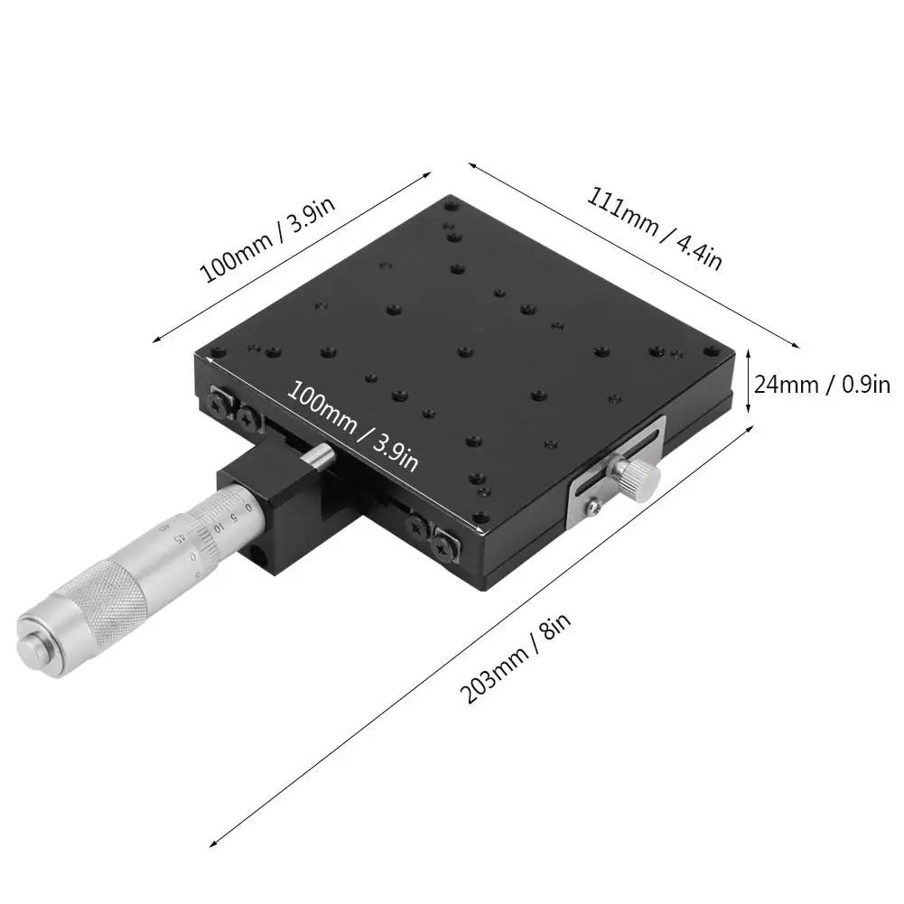 Линейный направляющий SEMX100-AC ручной скользящий стол тонкой настройки линейный предметодержатель крест роликовый направляющий 100*100 мм