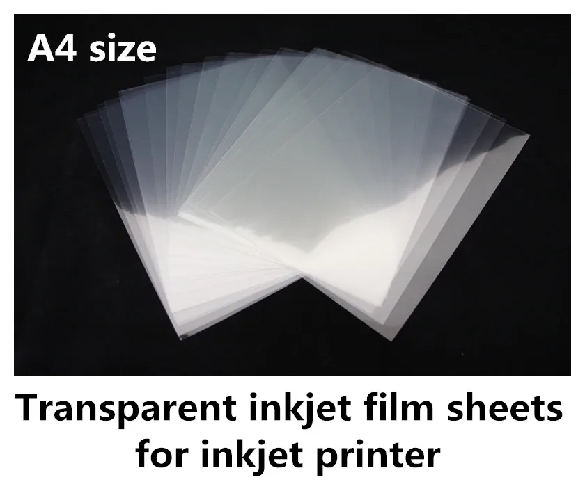 

100mic 200mic 250mic A4 size inkjet transparent film sheets for inkjet printer
