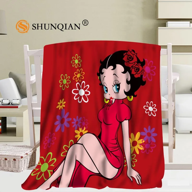 Изготовленное на заказ одеяло betty boop Фланелевое Falafel Fabric56x80inch 50X60 дюймов 40X50 дюймов диван-кровать пледы одеяло детское теплое одеяло для взрослых