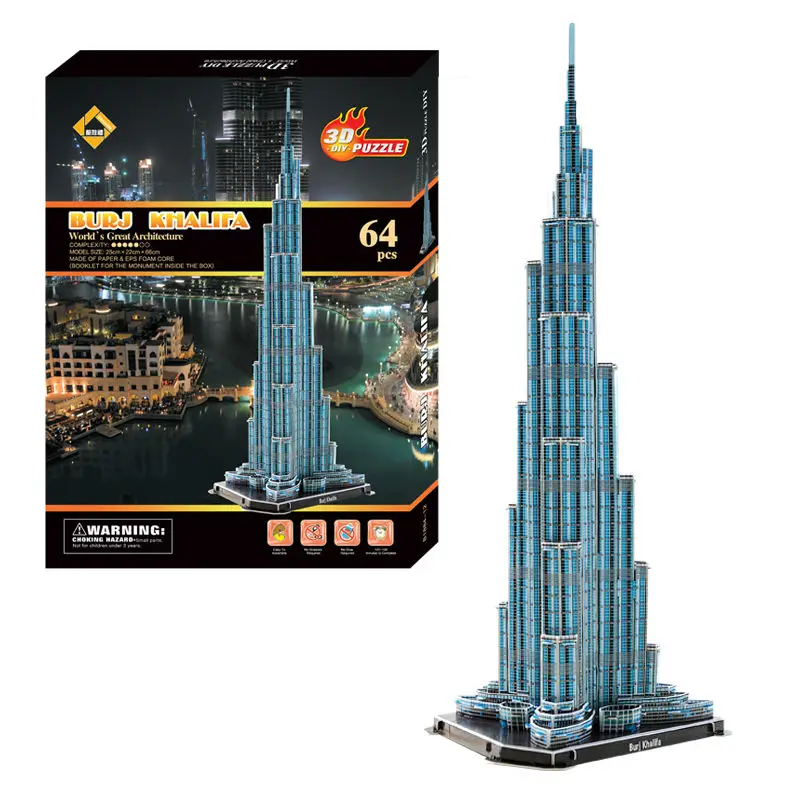 BURJ KHALIFA TOWER PUZZLE 3D DIY TOYSin Puzzles from Toys & Hobbies on