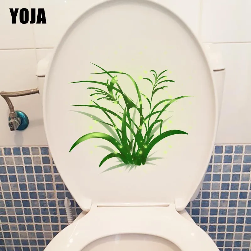 

YOJA 21.8*22.6CM Dog's Tail Grass Plant Fresh Bathroom Toilet Decor Modern Home Wall Sticker T1-0821