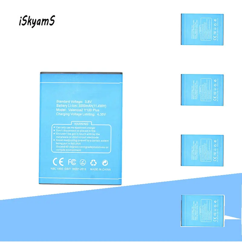 iSkyamS 5pcs 3000mAh High Quality Replacement Battery for Doogee Y 100 Plus For DOOGEE Valencia 2 Y100 Batteria | Мобильные телефоны