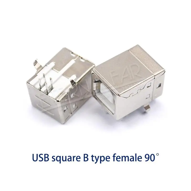 USB 2,0 интерфейс женский мужской квадратный рот микро разъем тип A B патч прямой изгиб прямой штырь сварочный провод DIY - Цвет: USB4