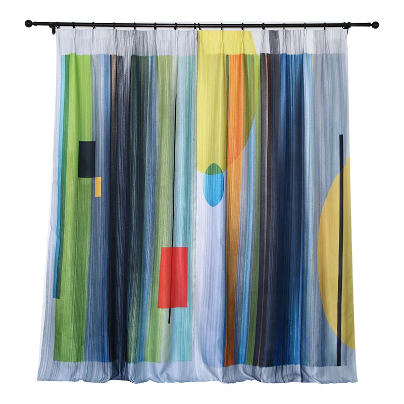 Colorful Striped New Modern Blackout Curtains For Living Room Space Collocation Simple Style Drapes For Window Treatment Panel