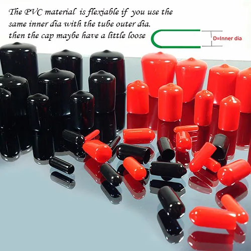 

Red 18 20 22 24 26 27 30 36 40mm End cap PVC Plastic Cable wire thread cover vinyl End cap PVC rubber steel tube protector