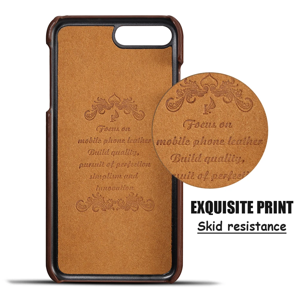 KIP7P1158_5_Slim Leather Back Cover For iPhone 7 8 Cow Case Ultra Thin Wallet Card Holder Back Covers For iPhone 7 Plus 8 Plus