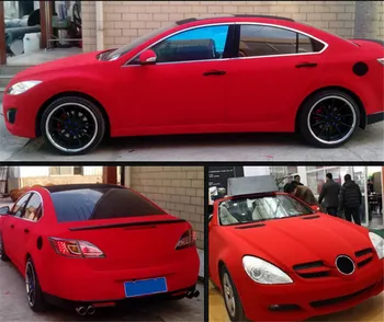 

SUNICE 1.35x15m Red Velvet Fabric Vinyl Wrap Roll Film Car Wrap Sheet Air Bubble Free Decal Film Car Universal Car Sticker