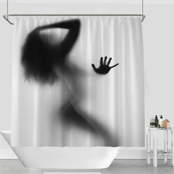 

Sexy Lady Adorable owl Waterproof Shower Curtain Spectacular Building Polyester Shower Curtains With 12 Hooks Bathroom 180x180cm