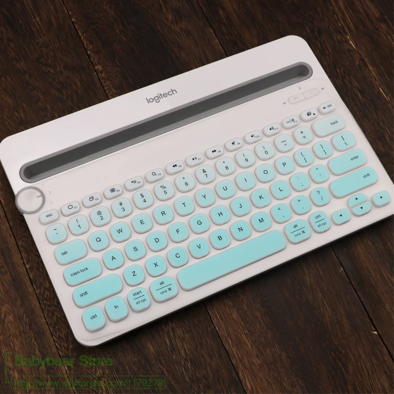 Защитная крышка для клавиатуры для logitech K480, Bluetooth, многофункциональная клавиатура, силиконовая, Пылезащитная, беспроводная, настольная, Пылезащитная пленка - Цвет: fademint