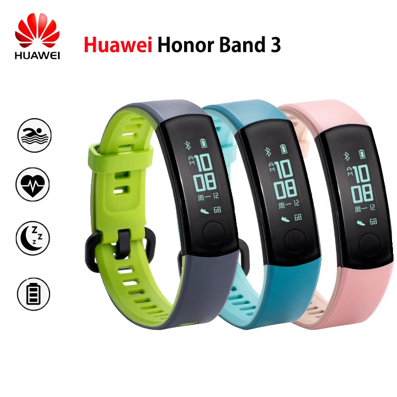 Huawei Honor Band 3 Smart Wristband Real-time Heart Rate Monitoring 5ATM Waterproof for Swimming Fitness Tracker for Android iOS Huawei Honor Band 3 Smart Wristband Real-time Heart Rate Monitoring 5ATM Waterproof for Swimming Fitness Tracker for Android iOS