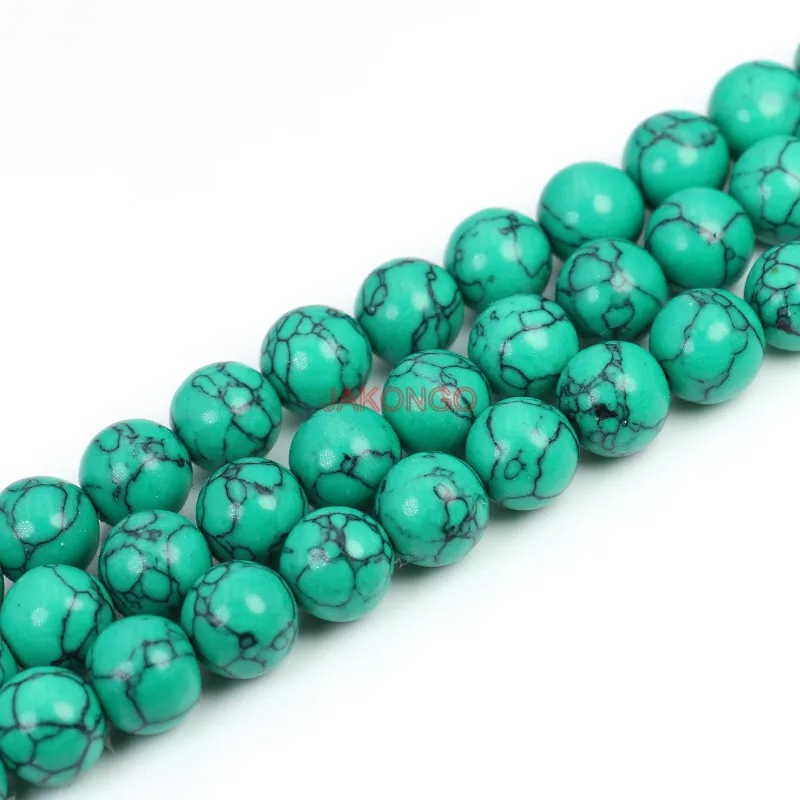 

Hot 4MM 6MM 8MM 10MM Created Green Stone Round Loose Beads For Making Bracelet Necklace DIY Handmade Jewelry