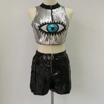 

Shorts Women Direct Selling Polyester Mid Hollow Out Short Feminino 2019 Korean Version Summer Loose New Sexy Sequins Shorts