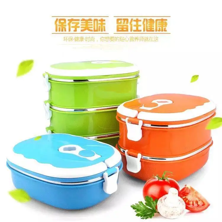 

Fashion Korean Lunch Box Bento Thermos Flask Container for Food Stainless Steel Table Ware Storage Lunch Box for Picnic School
