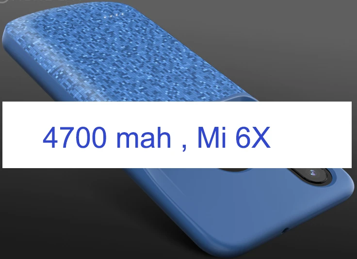 Чехол для зарядного устройства Vogek 4700 мАч для Xiaomi mi 8 9 SE mi x 2 2s резервный внешний аккумулятор 5500 мАч чехол для внешнего зарядного устройства для mi 6 - Цвет: Mi 6x blue