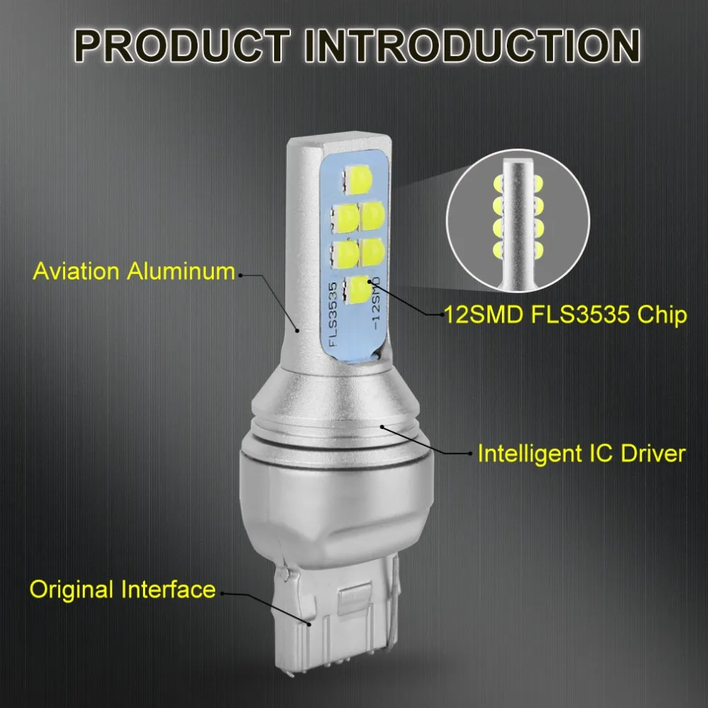 2 шт. 1400LM T20 7443 W21/5W LED 7440 W21W T25 3157 P27/7W светодиодные лампы автомобильные указатели