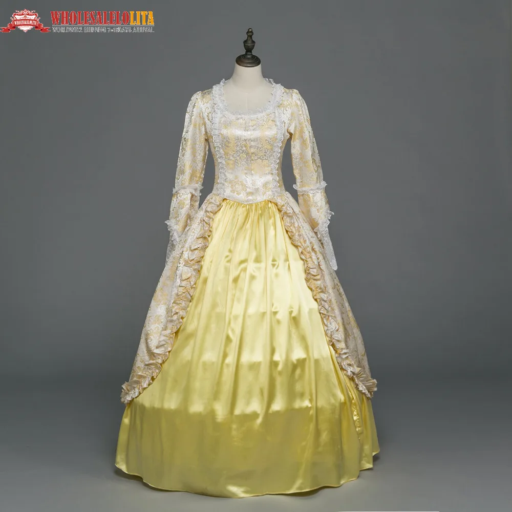 Victorian Renaissance Floral Print Dress Ball Gown Princess Halloween