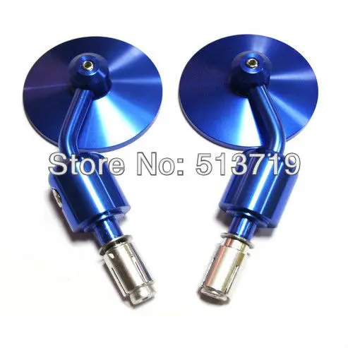 

MOTORCYCLE MIRRORS CNC ALUMINUM 3" HANDLE BAR END 7/8" SIDE REARVIEW BLUE