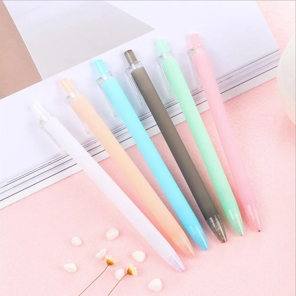 

Clear Candy Color Decorative 0.5mm Black Gel-ink Roller Pen Office School Writing Supply Press Neutral Pens Cute Gel Pen