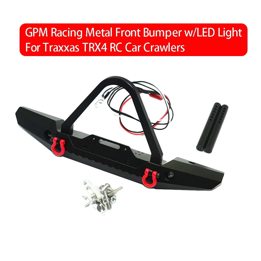 

Model Parts GPM Racing Metal Front Bumper with LED Light for Traxxas TRX4 RC Aluminum with LED Light Collision Barrier L0620