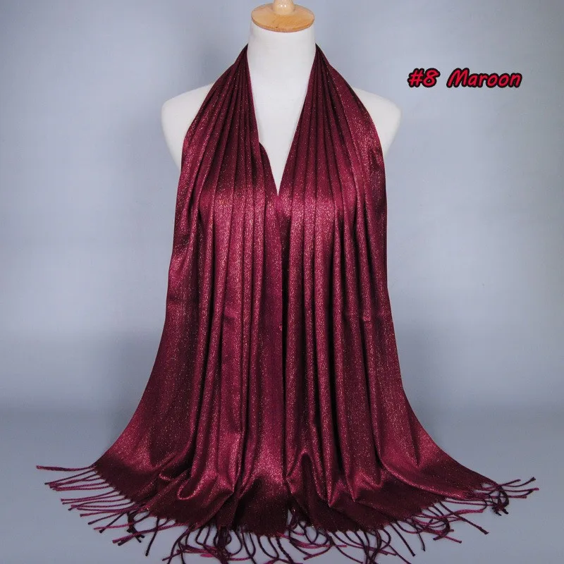 

H1036a new style shimmer muslim long scarf,glitter scarf, many colors