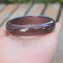 Природные Фиолетовый халцедон браслета нефритовый браслет