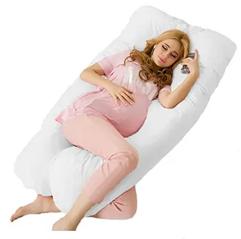 

Premium U Shape Comfortable Pregnancy Pillow Maternity Pillow for Side Sleeping for Growing Tummy Support,Plus 100% Cotton Zipp
