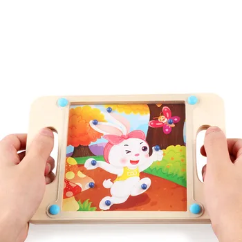 

Kids Wooden Labyrinth Toy Balance Beads Cartoon Maze Balance Intellectual Toy S7JN