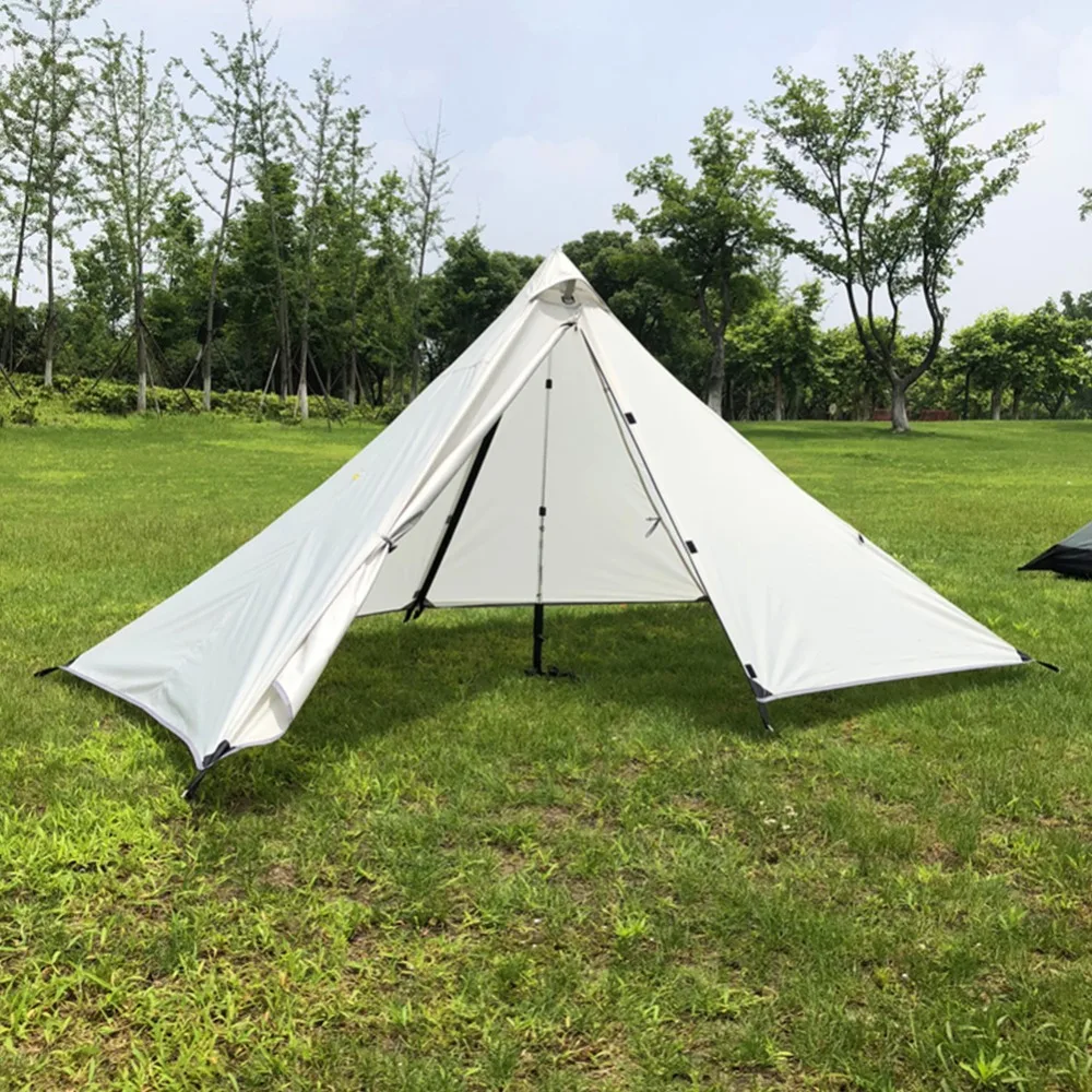 

Utralight Pyramid Tent 1 Person Backpacking White Teepee Waterproof Wind-firm(exclude alpenstock)