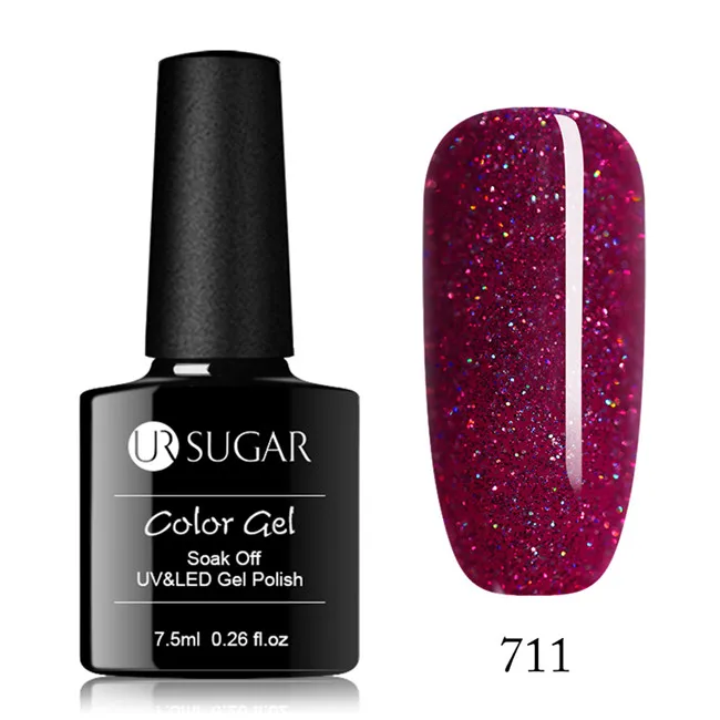 Ur Sugar 7,5 мл Гель-лак розовый красный цвет дизайн ногтей маникюр Гибридный верниш Полупостоянный УФ-гель Краска Лак для ногтей - Цвет: 711