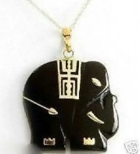 

Бесплатная доставка, элегантное ожерелье с подвеской в виде слона из черного камня