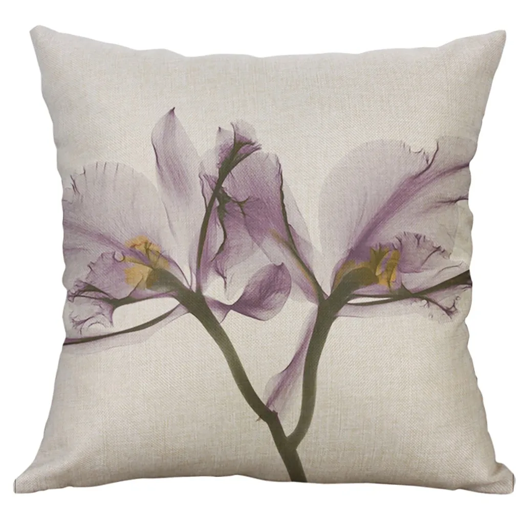 رمي وسادة غطاء الوسادة زهرة مصنع مكتب قطني وسادة وسادة أريكة كيس وسادة غطاء لغرفة المعيشة الديكور