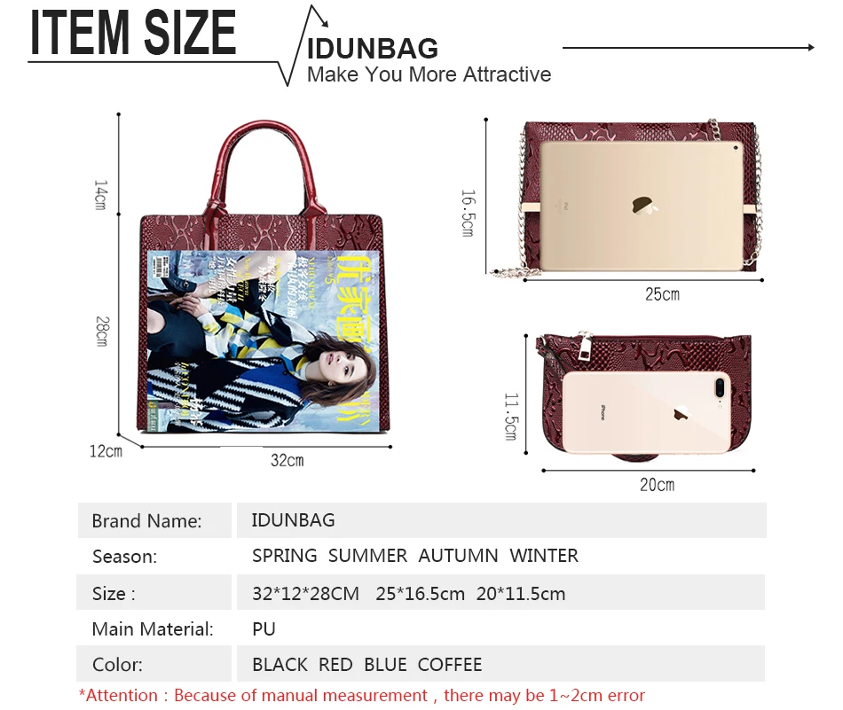 Bag + Cadeia Feminina Sacos Do Mensageiro + mini Bolsa Da Embreagem