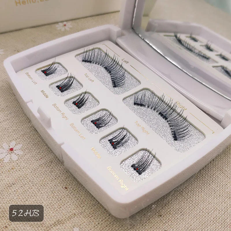 

3D Magnet Eyelashes White Acrylic 6pcs Small Clusters of Magnetic Eyelashes Nonglue Reusable Eyelashes Makeup or Black Box