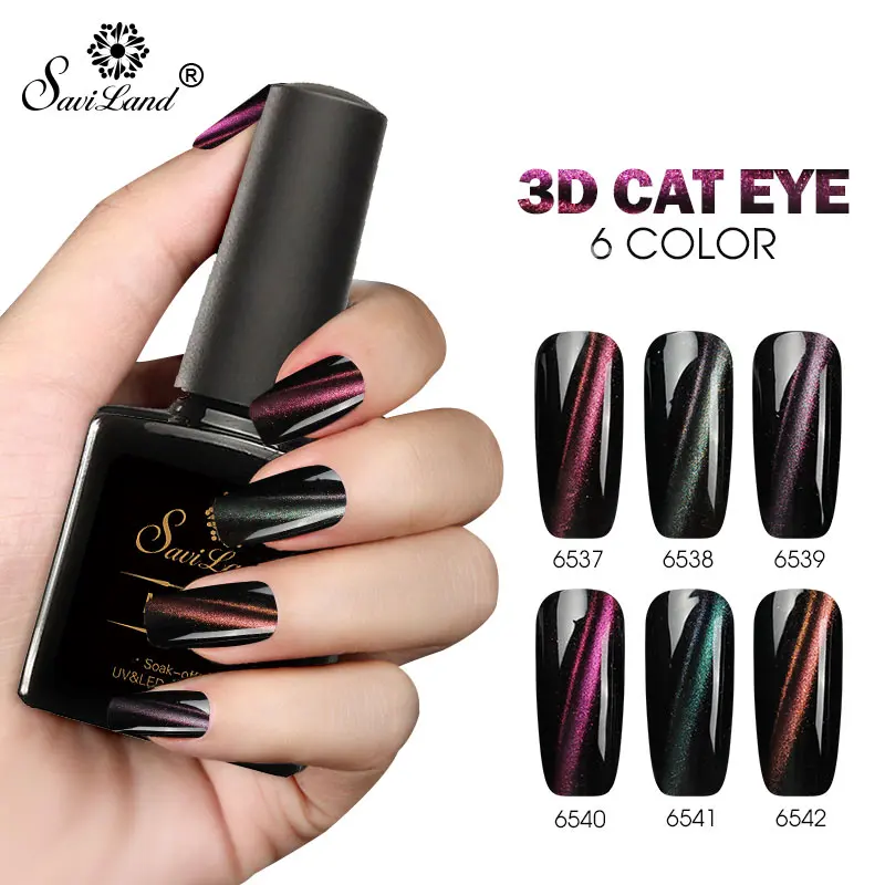 

Saviland 10ml DIY Magical Starry Sky Cat's Eye Gel Varnish 3D Spark Cat Eye UV Gel Nail Polish Magnetic Nail Art Gel Vernis