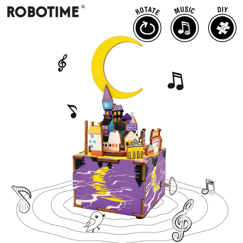 

Robotime DIY Midsummer Night’s Dream 3D Wooden Puzzle Game Assembly Rotatable Music Box Toy Gift for Children Adult AM306