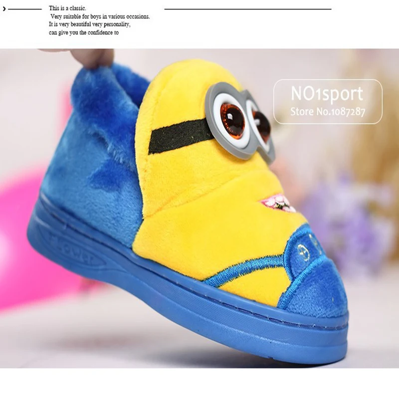 Winter Boys Girls Kid Baby Indoor Slippers Slip on Animal Patterns