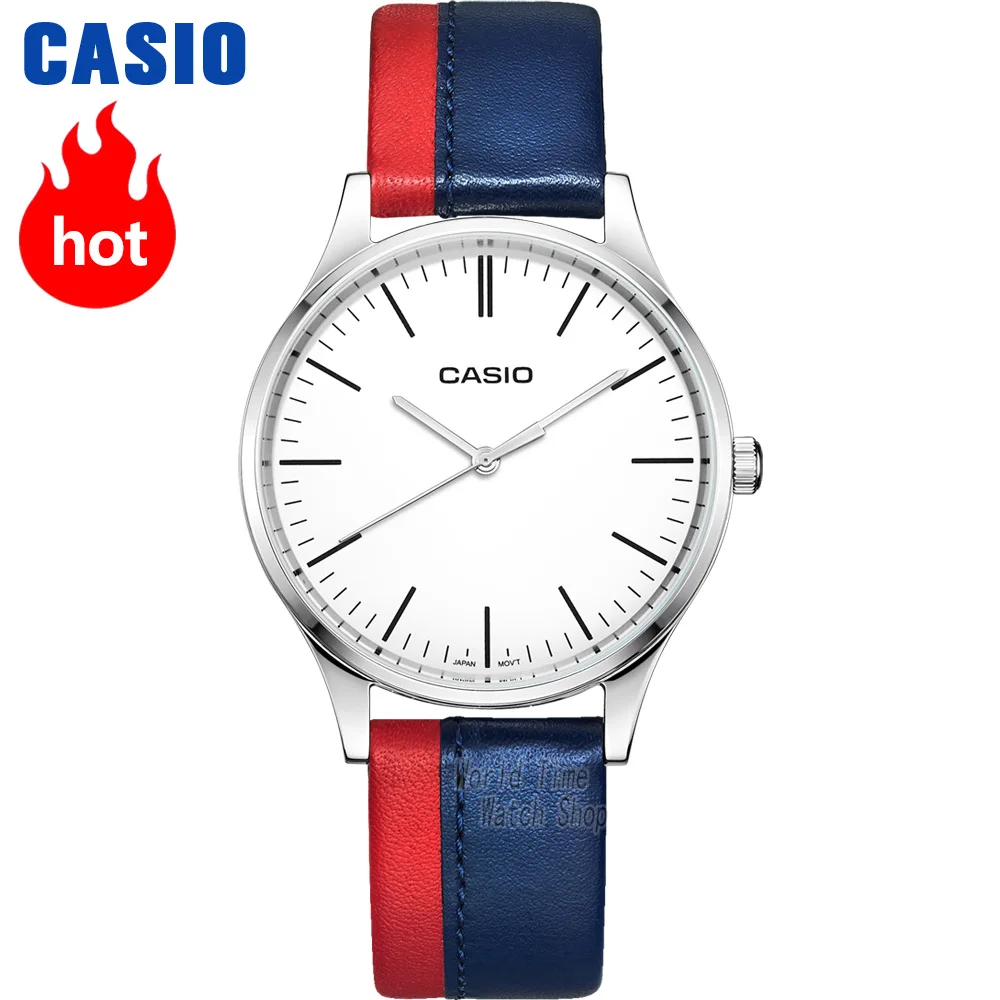 Часы Casio Analogue Мужские кварцевые часы Простой двухцветный ремешок Смотреть MTP