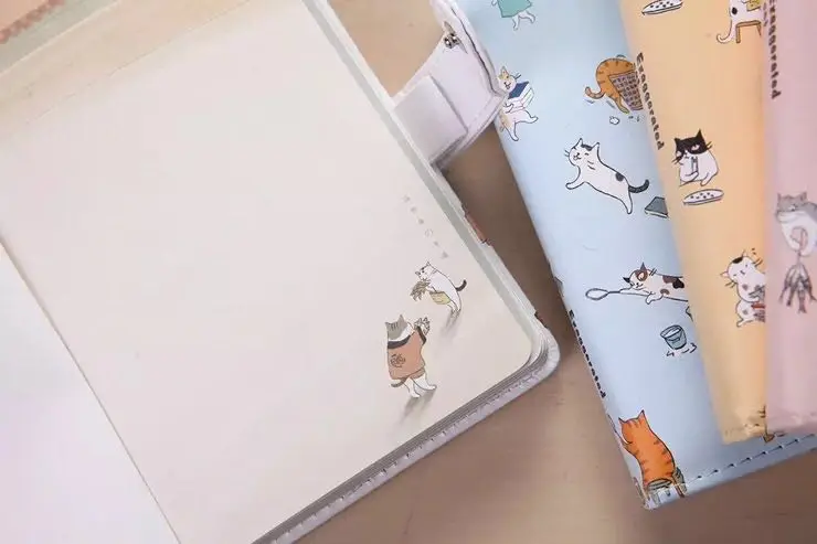 50K дневник кошка Магнитный милый симпатичный кожаный цветной страницы персональный ноутбук дневник/Еженедельный план/программа моды блокнот