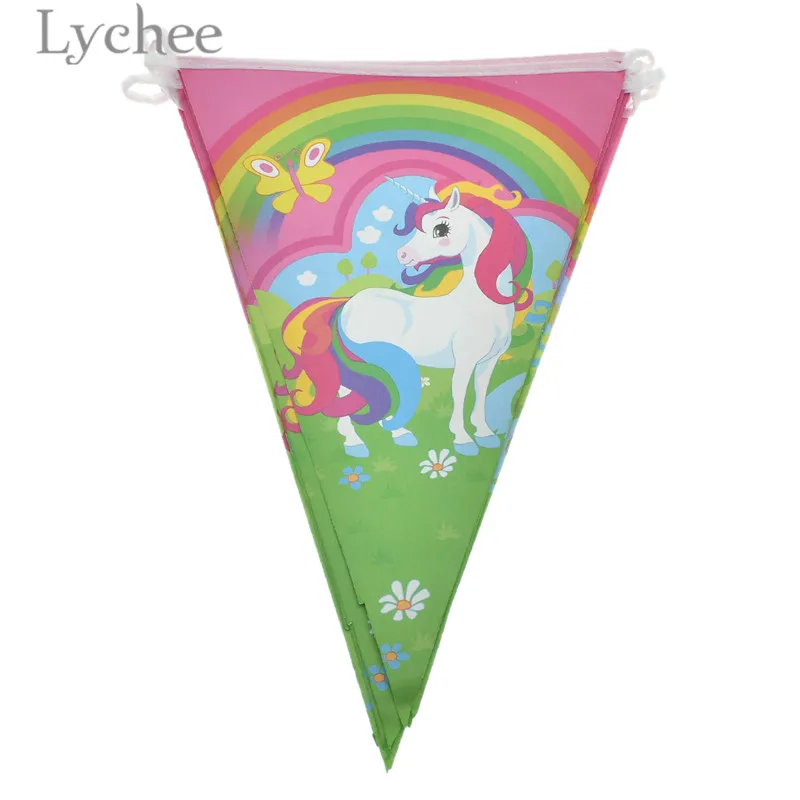 Lychee Life Lovely Rainbow Unicorn Disposable Tableware Colorful Party Dinnerware Baby Shower Birthday Supplies | Дом и сад