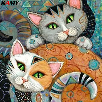 

Diamond Painting Cartoon Picture of Rhinestone Cross Stitch "Abstract Cat" Mosaic 5D Diy Diamond Embroidery Wall Decor XY1
