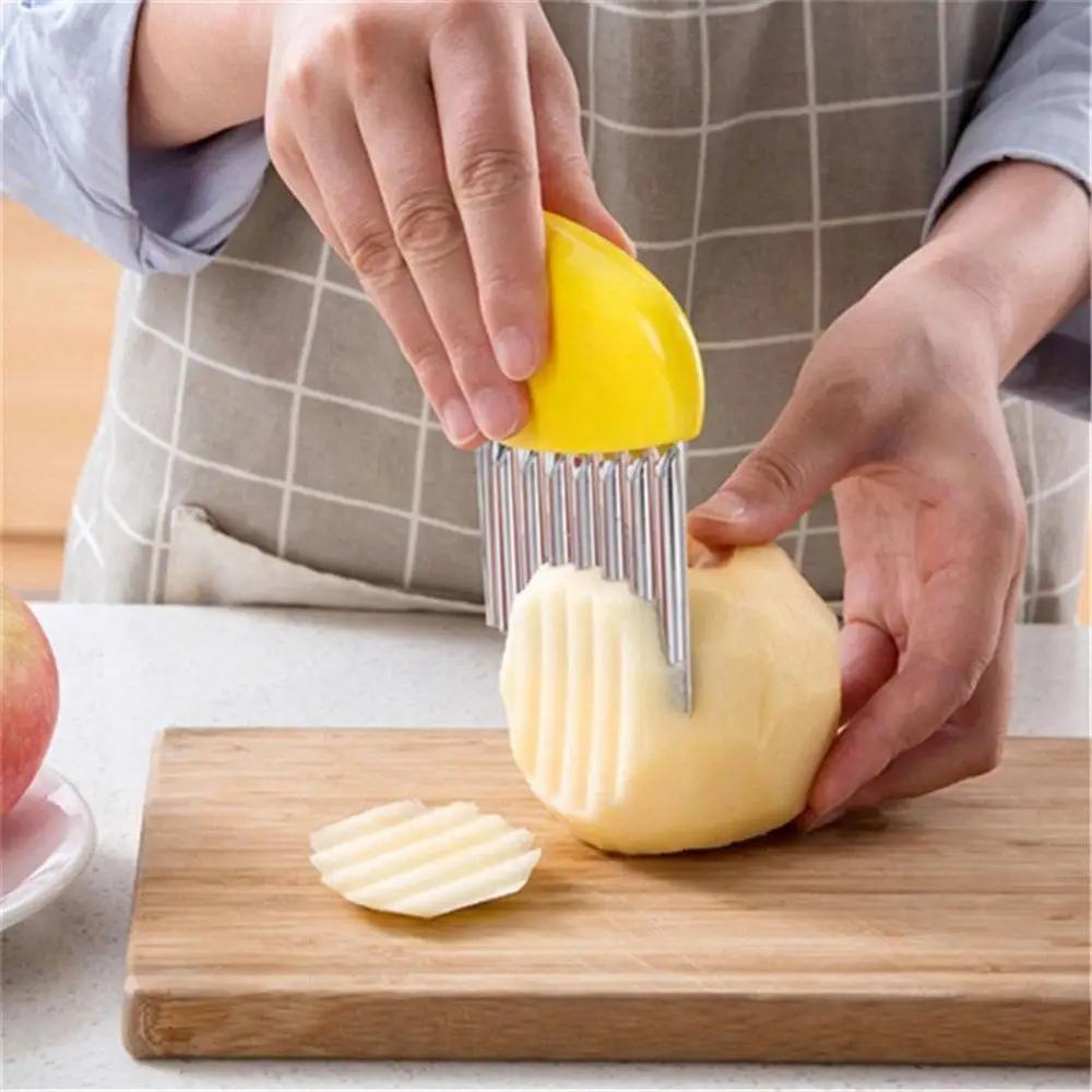 

Stainless Steel Vegetable Carrot Potato Slicer Wavy Cutter Potato Chips Knife Wrinkled Peeler French Fries Kitchen Tools