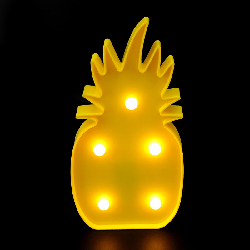 1 шт. 26 букв Белый светодиодный ночной Светильник буквы алфавита лампа для дня рождения Свадебная вечеринка Спальня Настенный декор в форме сердца - Цвет: Pineapple