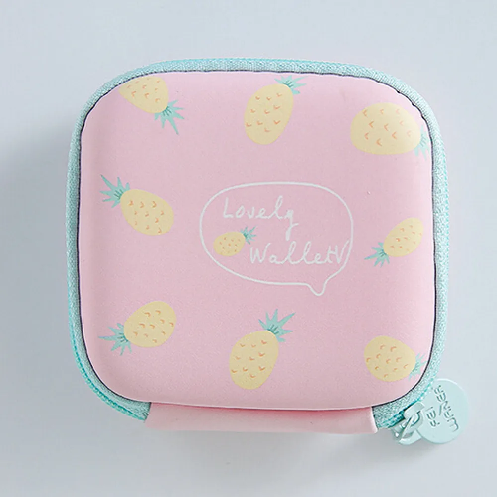 

Portable Case for Headphones Case Mini Zippered Round Storage Hard Bag Headset Box for Earphone Case Monederos Kawaii